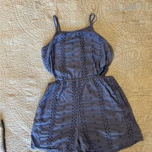 NWOT Abercrombie Kids Blue Eyelet Romper